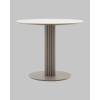 Стол круглый Терралино D90 верх керамика белый матовый, основание металл латте