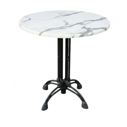 Стол Венеция W d=700 мм цвет белый мрамор