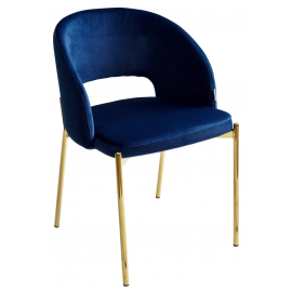 Стул AGNES BLUVEL-86 NAVY BLUE синий, ножки золото