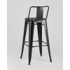 Стул барный TOLIX style wood со спинкой черный глянцевый