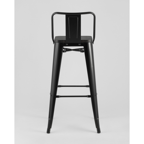 Стул барный TOLIX style wood со спинкой черный глянцевый