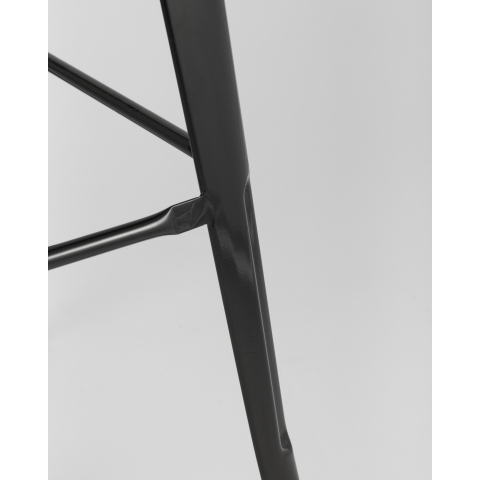 Стул барный TOLIX style wood со спинкой черный глянцевый