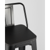 Стул барный TOLIX style wood со спинкой черный глянцевый