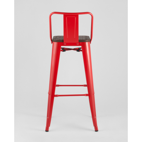 Стул барный TOLIX style wood со спинкой красный глянцевый