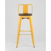 Стул барный TOLIX style wood со спинкой желтый