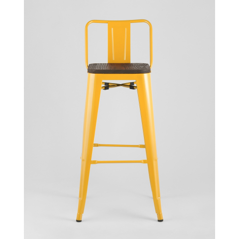 Стул барный TOLIX style wood со спинкой желтый