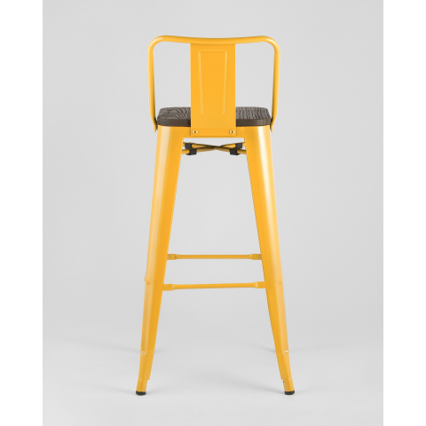 Стул барный TOLIX style wood со спинкой желтый