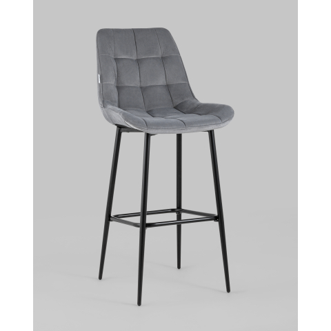 Стул барный Флекс велюр серый 2 шт