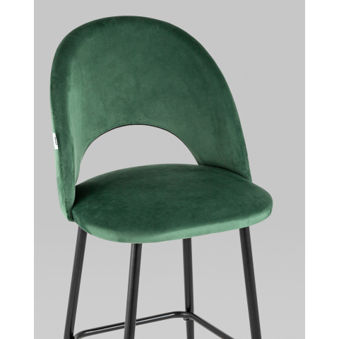 Стул барный Меган велюр зеленый 2 шт
