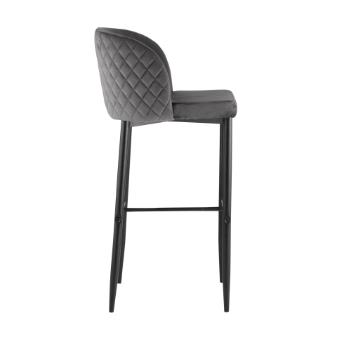 Стул барный Оскар велюр серый
