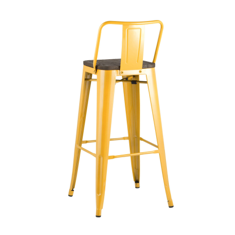 Стул барный TOLIX WOOD со спинкой желтый