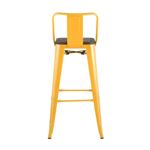 Стул барный TOLIX WOOD со спинкой желтый