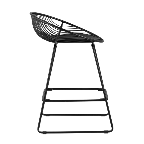 Стул полубарный UFO черный с черной подушкой