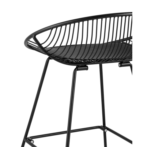 Стул полубарный UFO черный с черной подушкой