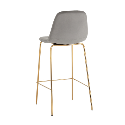Стул барный Валенсия SN велюр серый золотые ножки