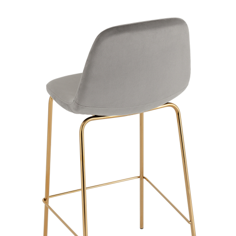 Стул барный Валенсия SN велюр серый золотые ножки
