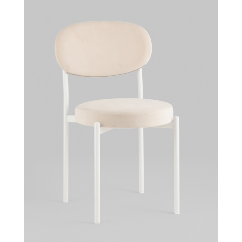 Стул Бриф SN велюр молочный каркас белый муар 4шт