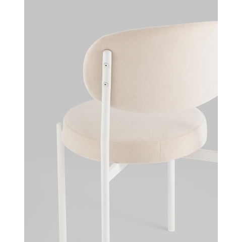 Стул Бриф SN велюр молочный каркас белый муар 4шт