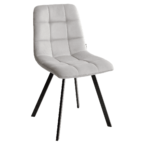 Стул CHILLI SQUARE BLUVEL-03 светло-серый, велюр / черный каркас