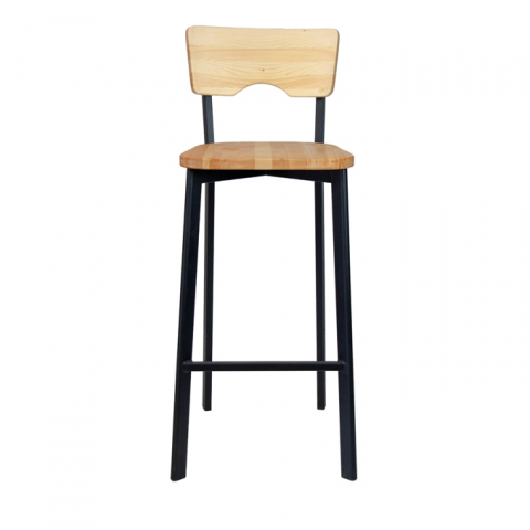 Барный стул Дежавю С со спинкой на металлическом каркасе