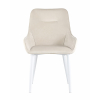 Стул Диана велюр кремовый ножки белые
