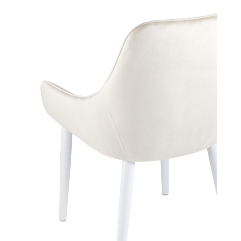 Стул Диана велюр кремовый ножки белые