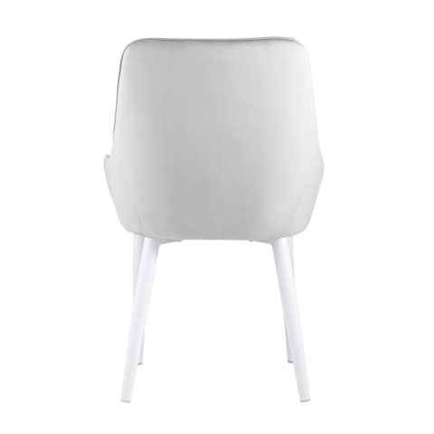 Стул Диана велюр серый ножки белые