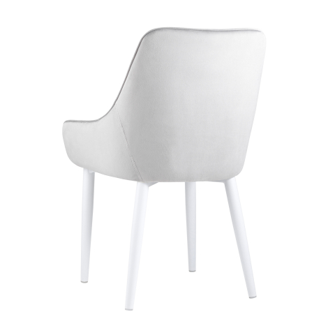 Стул Диана велюр серый ножки белые