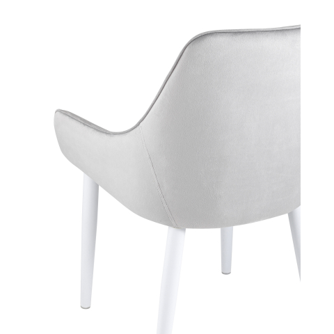 Стул Диана велюр серый ножки белые