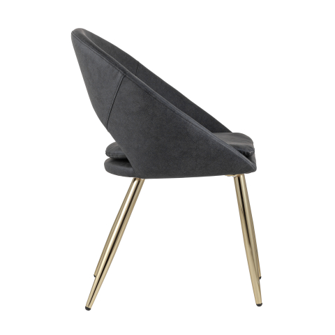 Стул Кензи экокожа темно-серый золотые ножки