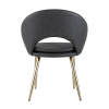 Стул Кензи экокожа темно-серый золотые ножки