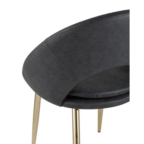 Стул Кензи экокожа темно-серый золотые ножки