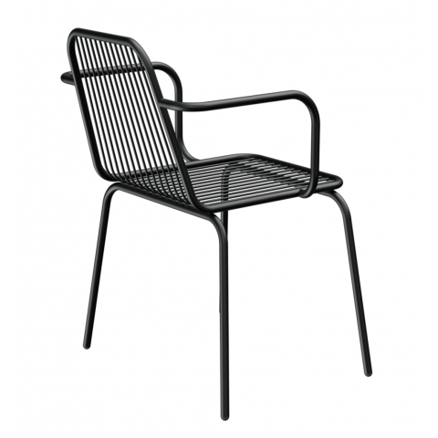 Металлический стул LaMeli с подлокотниками цвет черный