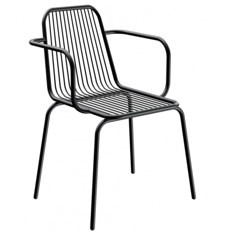 Металлический стул LaMeli с подлокотниками цвет черный