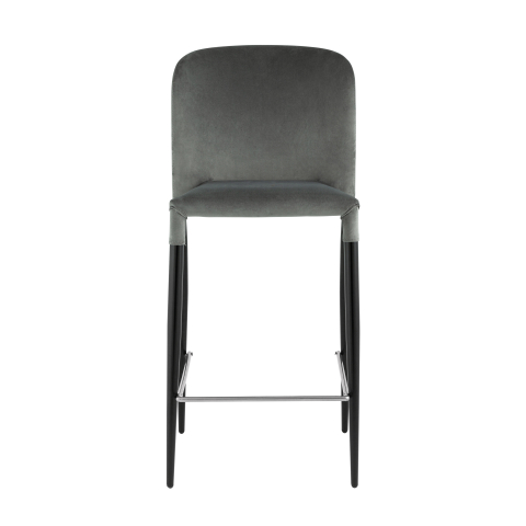 Стул полубарный Лори велюр серый