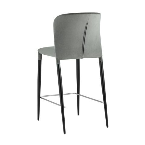 Стул полубарный Лори велюр серый