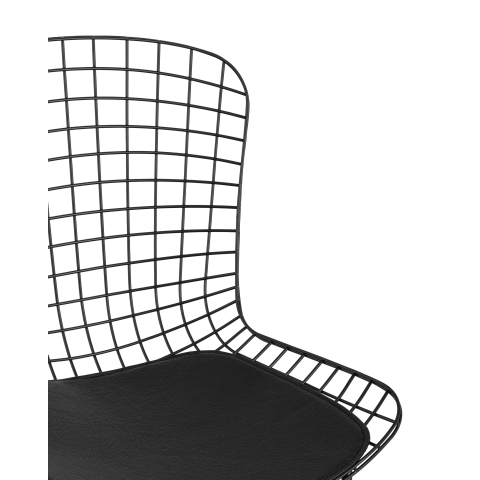 Стул обеденный Bertoia черный с черной подушкой