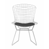 Стул обеденный Bertoia хромированный с черной подушкой