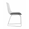 Стул обеденный Bertoia хромированный с черной подушкой