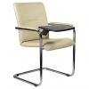 Стул офисный София со столиком хром экокожа бежевая