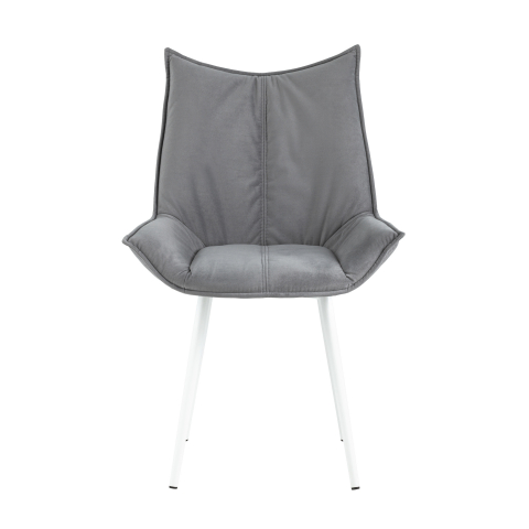 Стул Осло велюр серый белые ножки