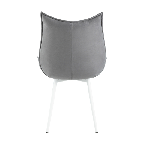 Стул Осло велюр серый белые ножки