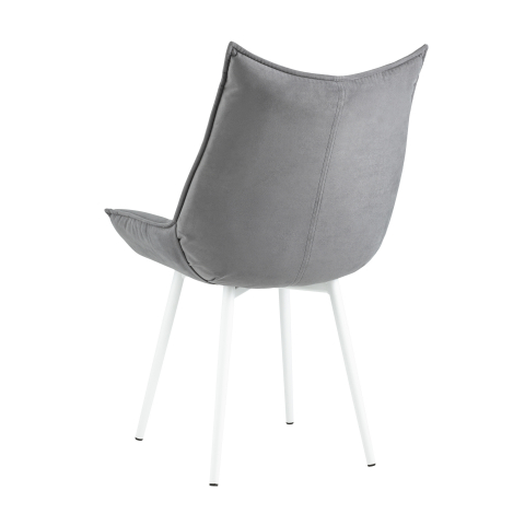 Стул Осло велюр серый белые ножки