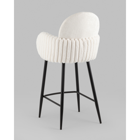 Стул полубарный Wave Stripes букле белый