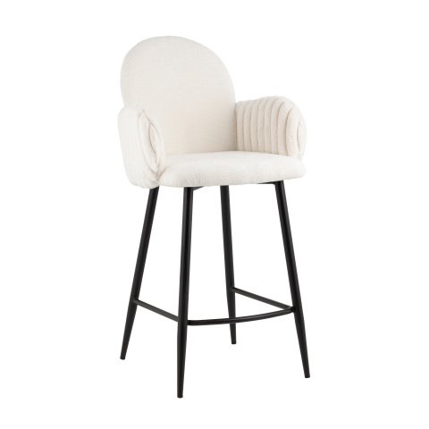 Стул полубарный Wave Stripes букле белый