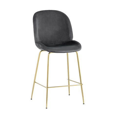 Стул полубарный Beetle со спинкой серый