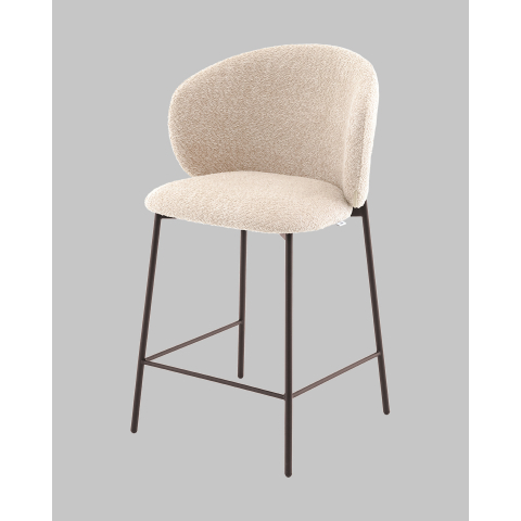 Стул полубарный Блейз букле капучино, каркас серо-коричневый