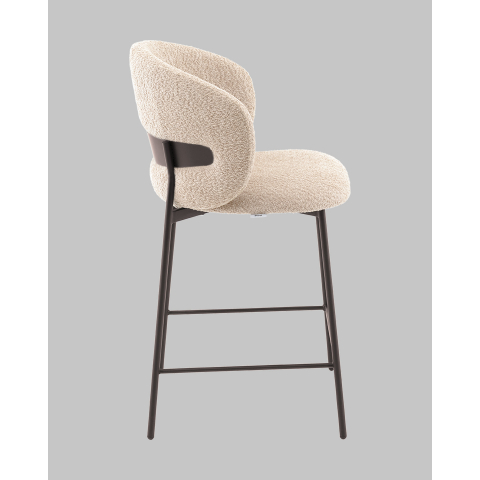 Стул полубарный Блейз букле капучино, каркас серо-коричневый