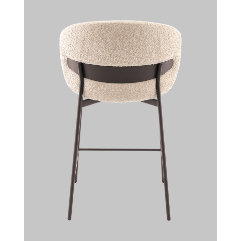 Стул полубарный Блейз букле капучино, каркас серо-коричневый