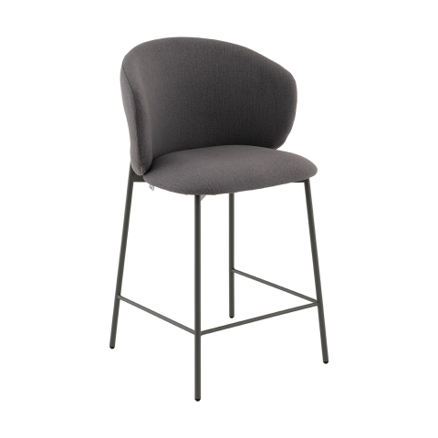 Стул полубарный Блейз велюр серый, каркас серый